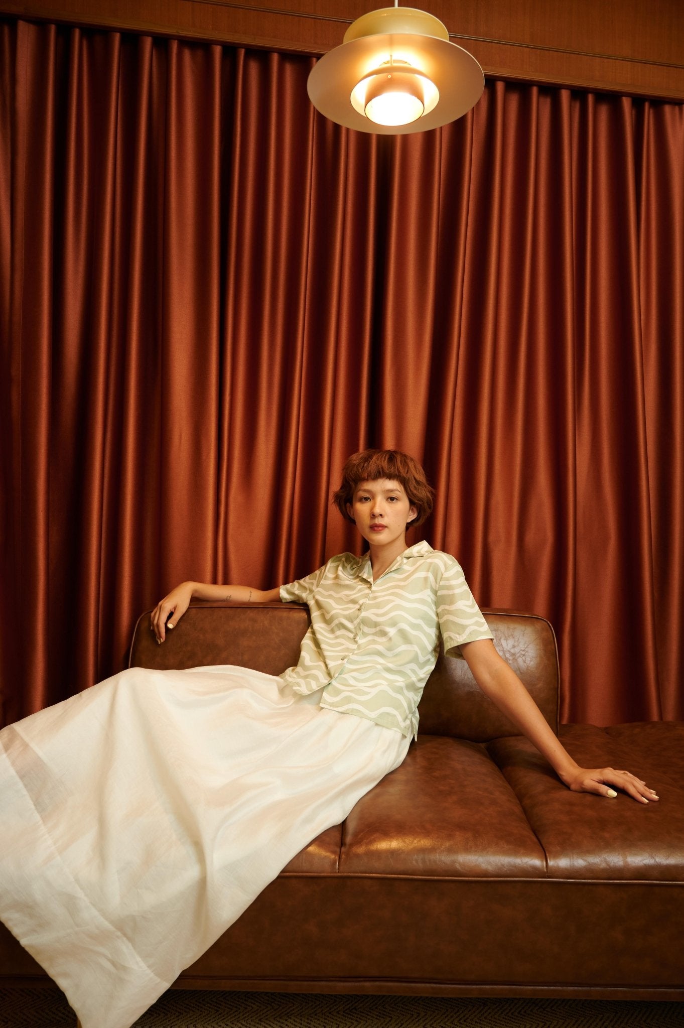 The Early Check - in Collection Women Casual Top in Meadow Print - Umbi