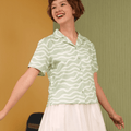The Early Check - in Collection Women Casual Top in Meadow Print - Umbi