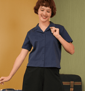 The Early Check - in Collection Women Casual Top in Midnight Blue - Umbi