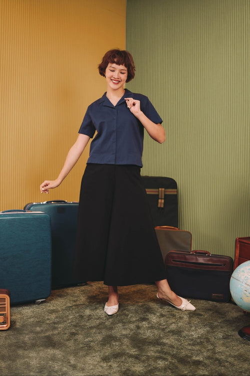 The Early Check-in Collection Women Casual Top in Midnight Blue