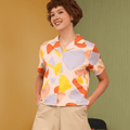 The Early Check - in Collection Women Casual Top in Playroom Print - Umbi