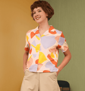 The Early Check - in Collection Women Casual Top in Playroom Print - Umbi