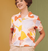 The Early Check - in Collection Women Casual Top in Playroom Print - Umbi