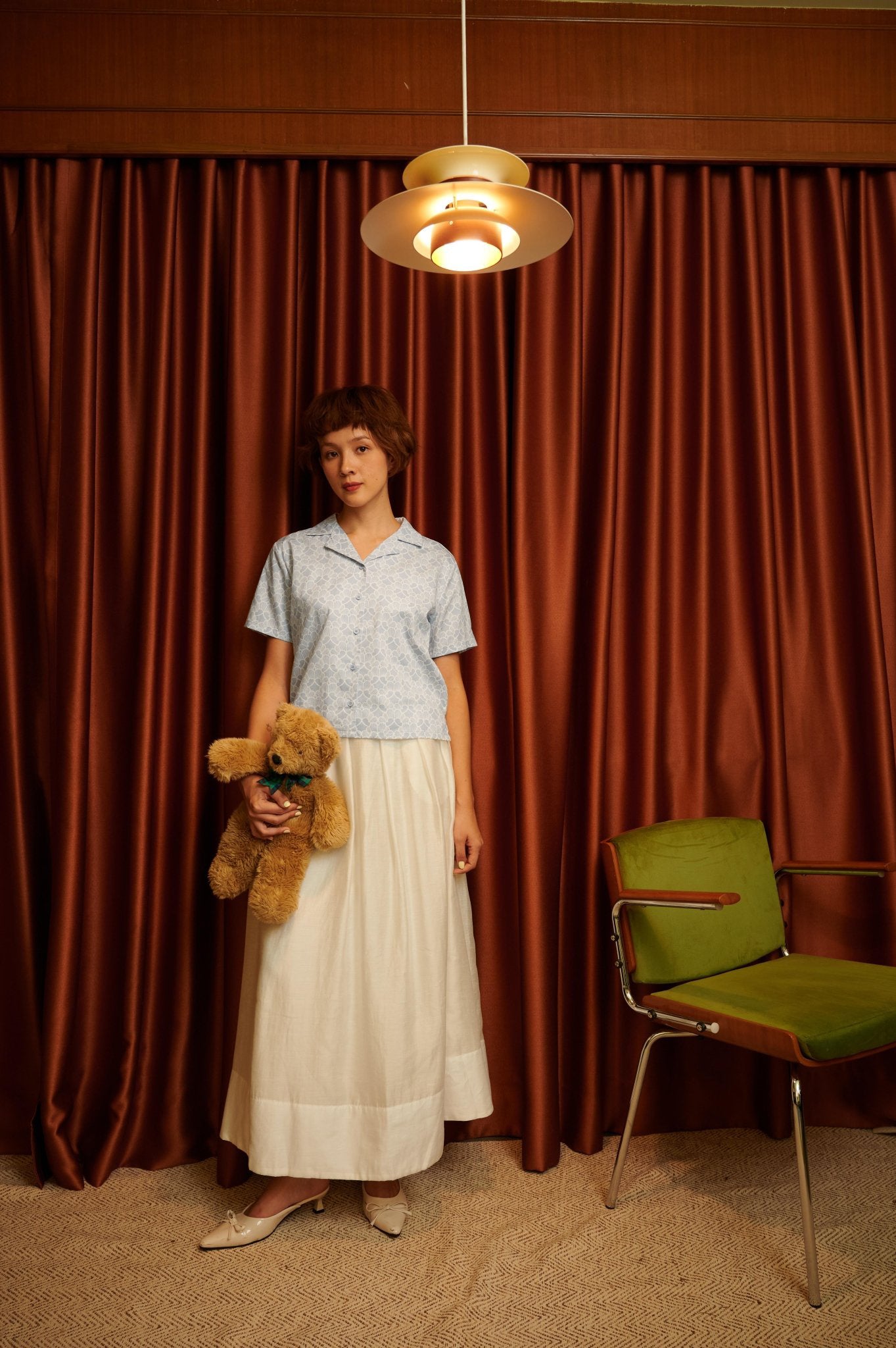 The Early Check - in Collection Women Casual Top in Snowflake Print - Umbi