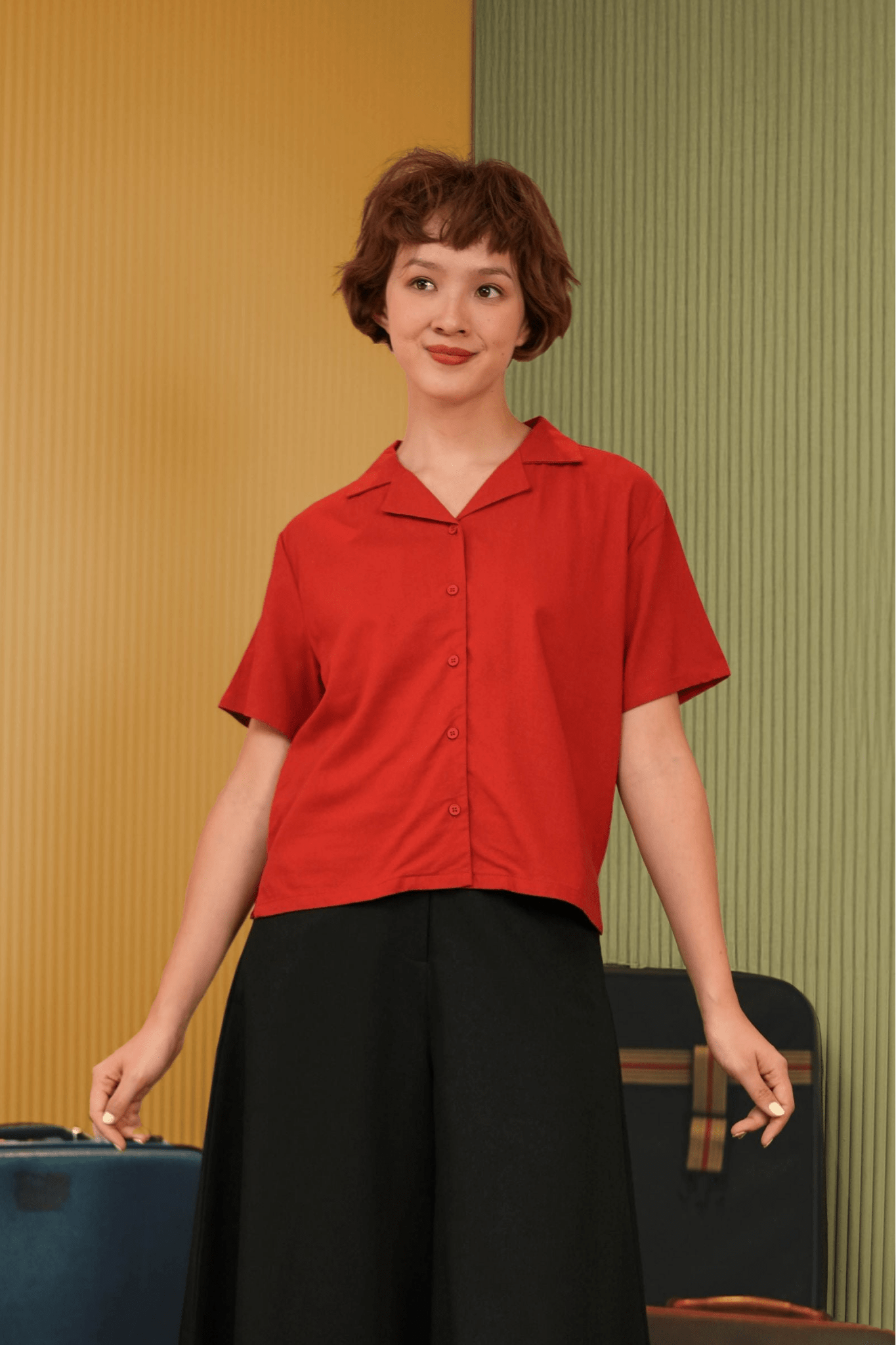 The Early Check - in Collection Women Casual Top in Terracotta - Umbi