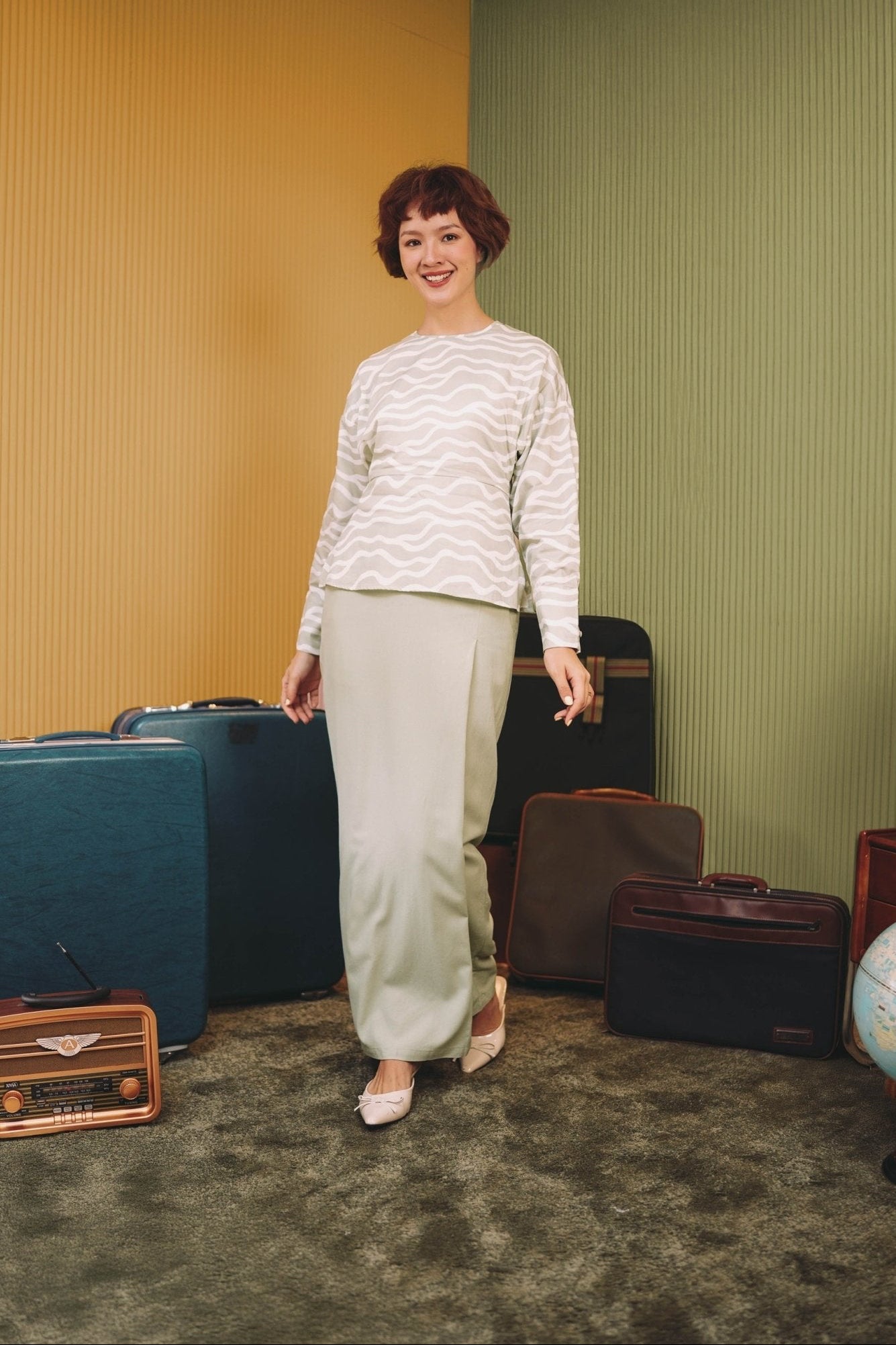 The Early Check - in Collection Women Classic Skirt in Mint Green - Umbi