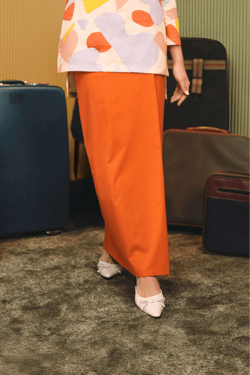 The Early Check-in Collection Women Classic Skirt in Orange
