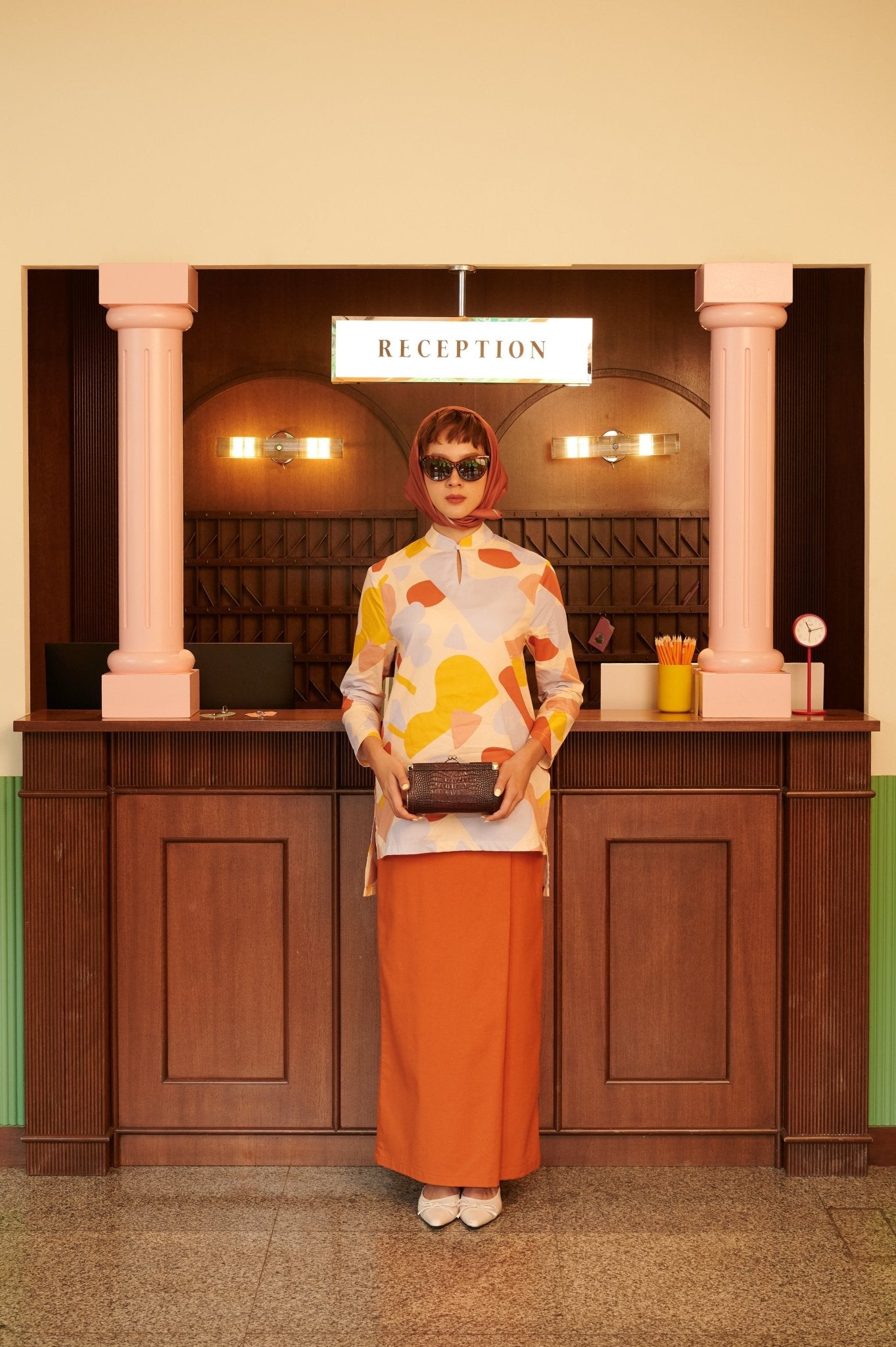 The Early Check - in Collection Women Classic Skirt in Orange - Umbi