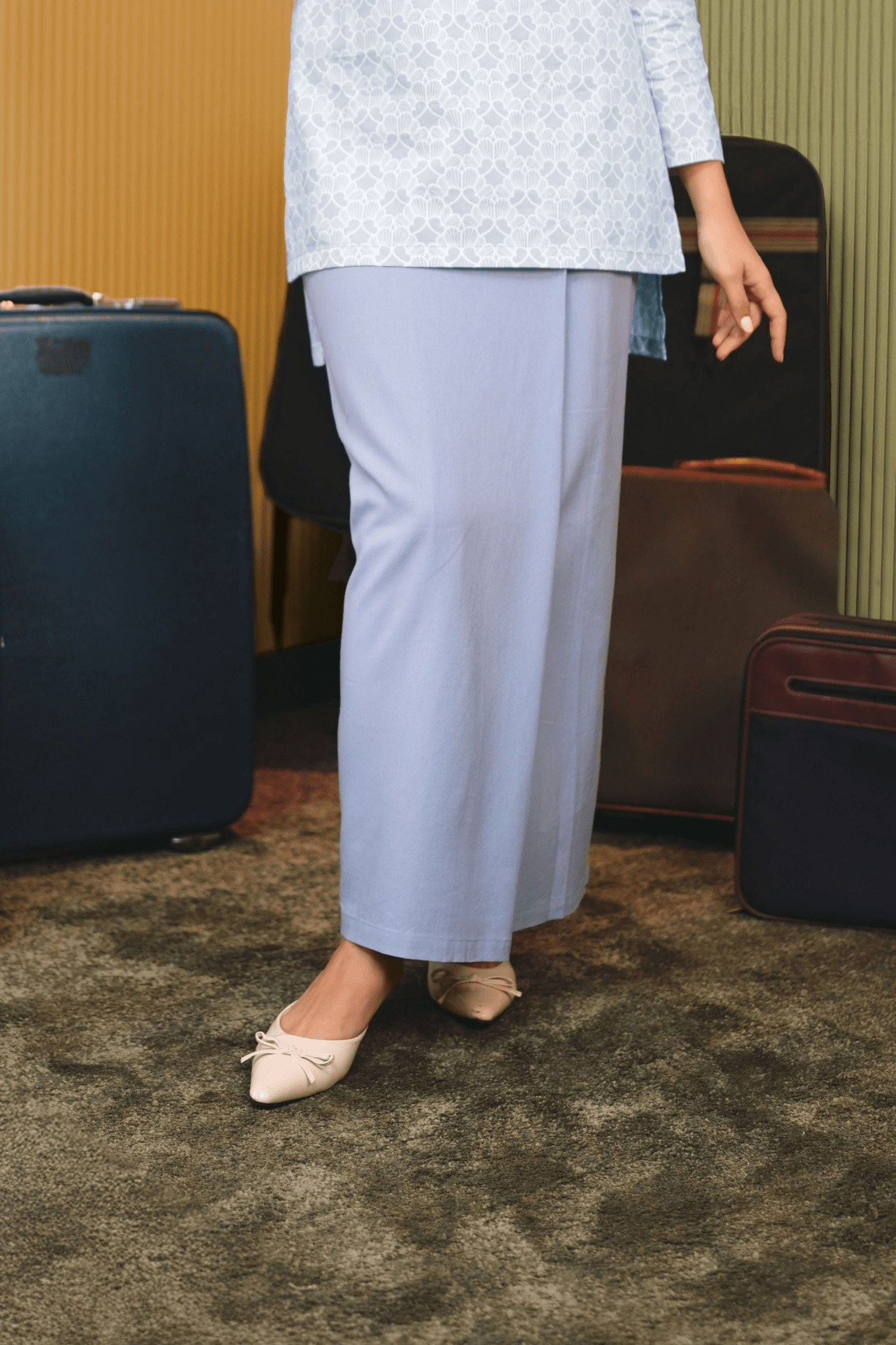 The Early Check - in Collection Women Classic Skirt in Periwinkle Blue - Umbi