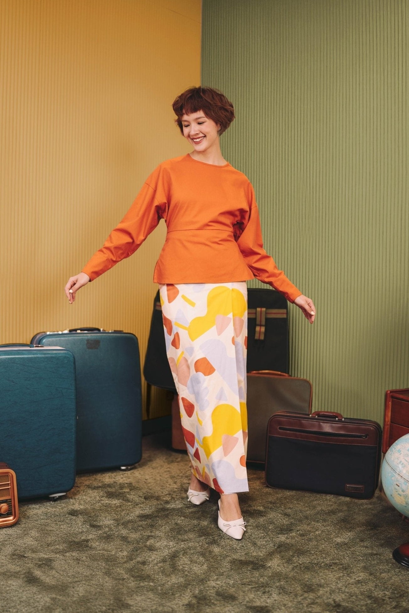 The Early Check - in Collection Women Classic Skirt in Playroom Print - Umbi