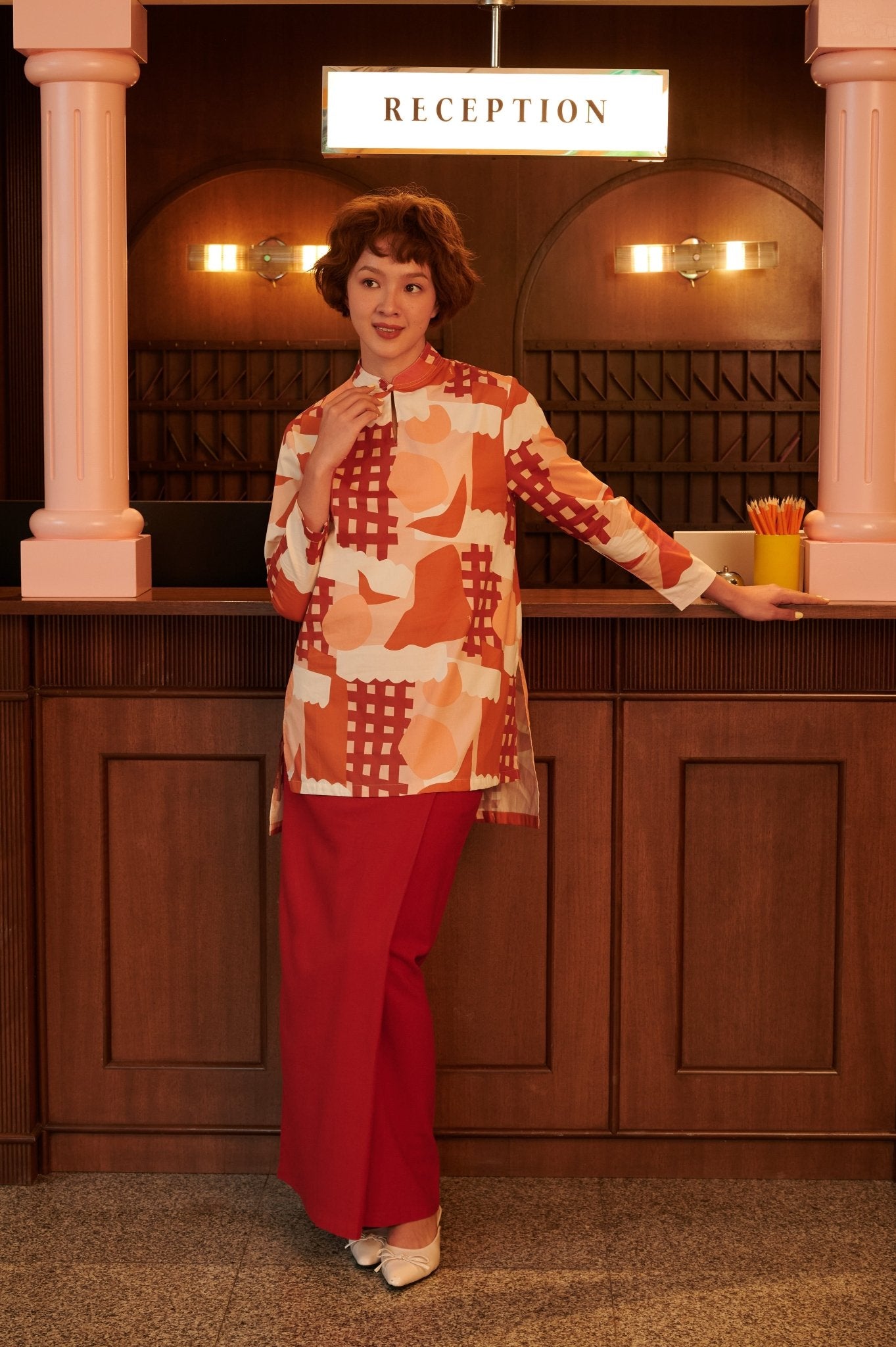 The Early Check - in Collection Women Classic Skirt in Terracotta - Umbi