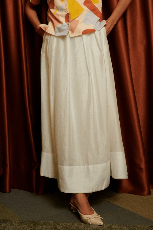 The Early Check-in Collection Women Flare Skirt in White