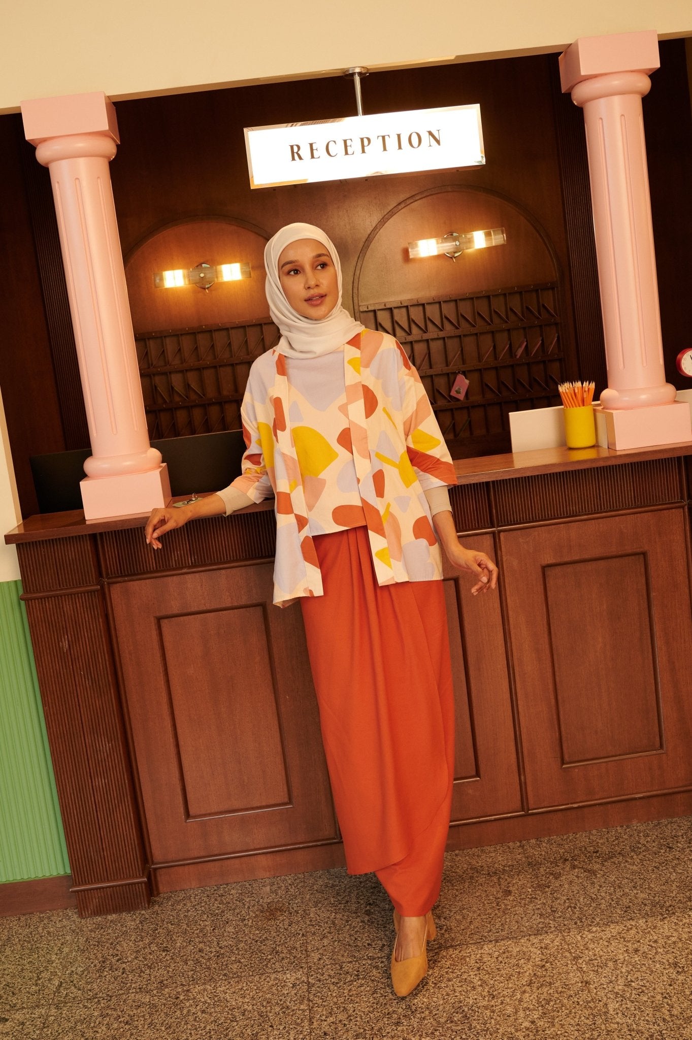 The Early Check - in Collection Women Instant Wrap Skirt in Burnt Orange - Umbi