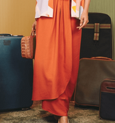 The Early Check - in Collection Women Instant Wrap Skirt in Burnt Orange - Umbi