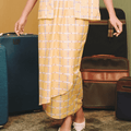 The Early Check - in Collection Women Instant Wrap Skirt in Honeycomb Print - Umbi