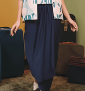 The Early Check - in Collection Women Instant Wrap Skirt in Midnight Blue - Umbi