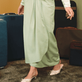 The Early Check - in Collection Women Instant Wrap Skirt in Mint Green - Umbi