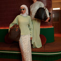 The Early Check - in Collection Women Instant Wrap Skirt in Mint Green - Umbi
