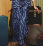 The Early Check - in Collection Women Instant Wrap Skirt in Ombak Print - Umbi