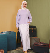 The Early Check - in Collection Women Long Sleeve Fitted Waist Blouse in Lilac - Umbi