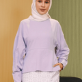 The Early Check - in Collection Women Long Sleeve Fitted Waist Blouse in Lilac - Umbi