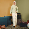 The Early Check - in Collection Women Long Sleeve Fitted Waist Blouse in Mint Green - Umbi