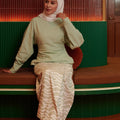 The Early Check - in Collection Women Long Sleeve Fitted Waist Blouse in Mint Green - Umbi