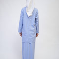 The Early Check - in Collection Women Mandarin Collar Kurung Top in Periwinkle Blue - Umbi