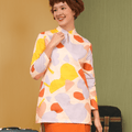 The Early Check - in Collection Women Mandarin Collar Kurung Top in Playroom Print - Umbi