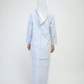 The Early Check - in Collection Women Mandarin Collar Kurung Top in Snowflake Print - Umbi