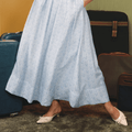 The Early Check - in Collection Women Pleated Flare Skirt in Snowflake Print - Umbi