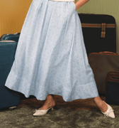 The Early Check - in Collection Women Pleated Flare Skirt in Snowflake Print - Umbi