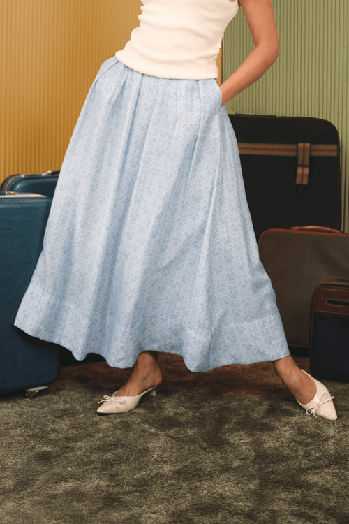 The Early Check-in Collection Women Flare Skirt in Snowflake Print