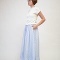 The Early Check - in Collection Women Pleated Flare Skirt in Snowflake Print - Umbi