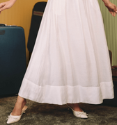 The Early Check - in Collection Women Pleated Flare Skirt in White - Umbi