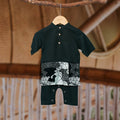 The Embun Collection Baby Boy Baju Melayu 3 - in - 1 in Black & White Banjaran Print - Umbi
