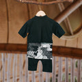 The Embun Collection Baby Boy Baju Melayu 3 - in - 1 in Black & White Banjaran Print - Umbi