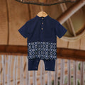 The Embun Collection Baby Boy Baju Melayu 3 - in - 1 in Blue Gemilang Print - Umbi