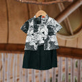 The Embun Collection Baby Girl Kebaya Dress in Black & White Banjaran Print - Umbi