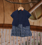 The Embun Collection Baby Girl Kebaya Dress in Blue Gemilang Print - Umbi