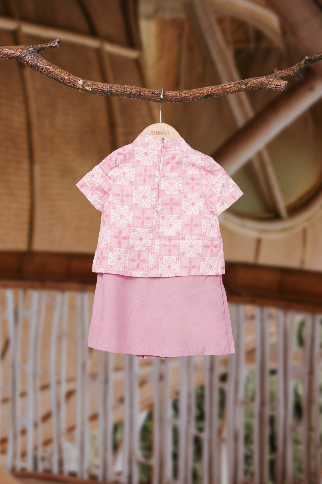 The Embun Collection Baby Girl Kebaya Dress in Mawar Print - Umbi