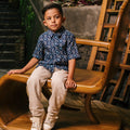 The Embun Collection Boy Holiday Shirt in Blue Gemilang Print - Umbi