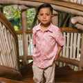 The Embun Collection Boy Holiday Shirt in Mawar Print - Umbi
