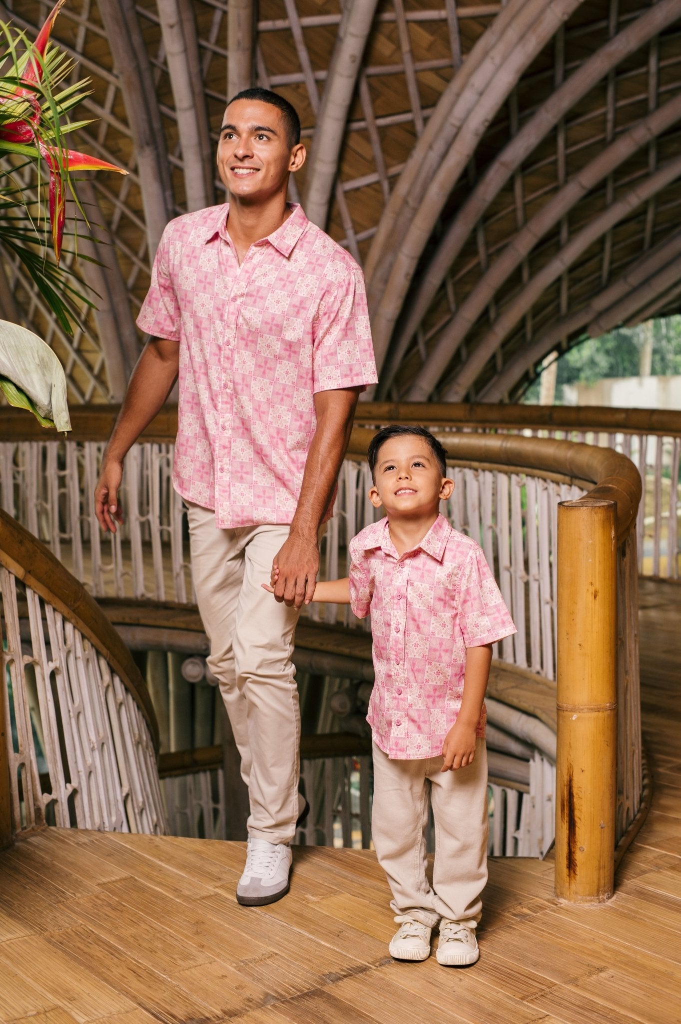 The Embun Collection Boy Holiday Shirt in Mawar Print - Umbi