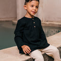 The Embun Collection Boy Kurta in Black - Umbi