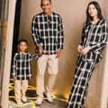 The Embun Collection Boy Kurta in Checked Black - Umbi