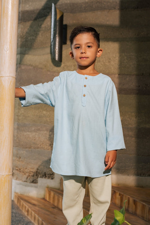 The Embun Collection Boy Kurta in Sky Blue
