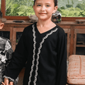The Embun Collection Girl Embroidered Fitted Kebaya in Black - Umbi