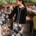 The Embun Collection Girl Embroidered Fitted Kebaya in Black - Umbi
