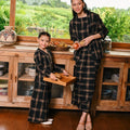The Embun Collection Girl Instant Pareo Skirt in Checked Brown - Umbi